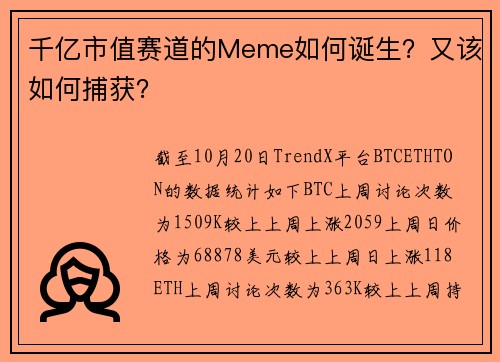 千亿市值赛道的Meme如何诞生？又该如何捕获？